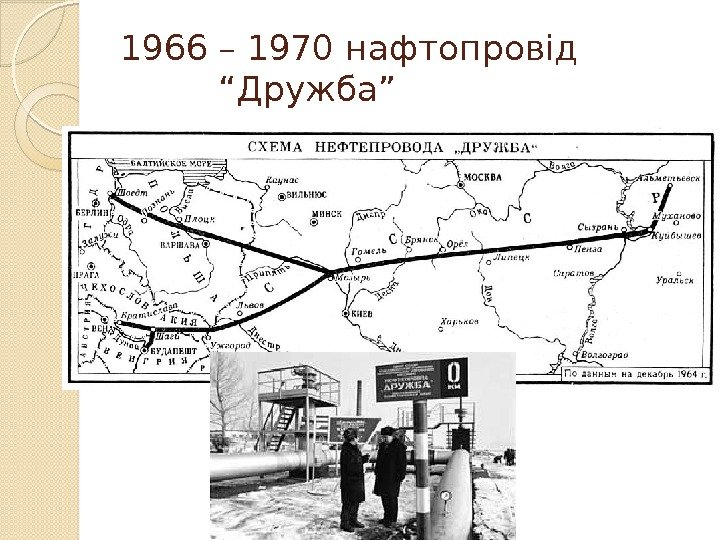 1966 – 1970 нафтопровід     “Дружба”  