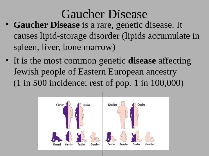 Gaucher Disease • Gaucher  Disease is a rare, genetic disease. It causes lipid-storage