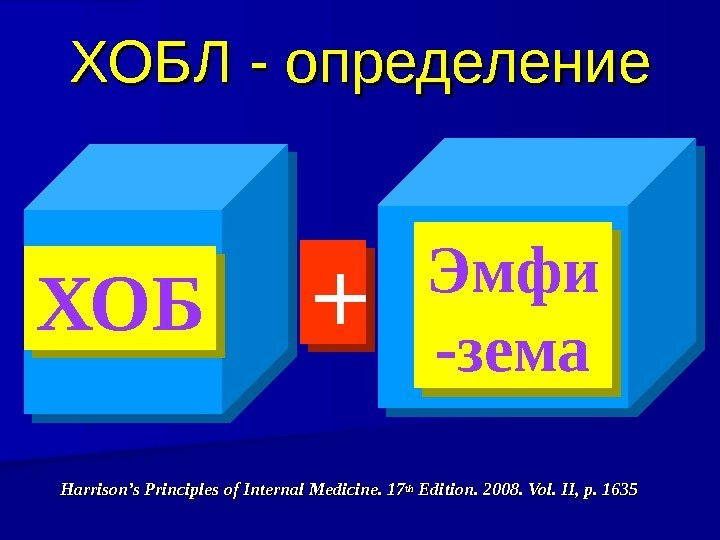 ХОБЛ - определение Harrison’s Principles of Internal Medicine. 17 thth Edition. 2008. Vol. II,