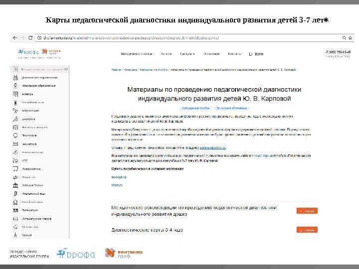 Карты педагогической диагностики индивидуального развития детей 3 -7 лет  