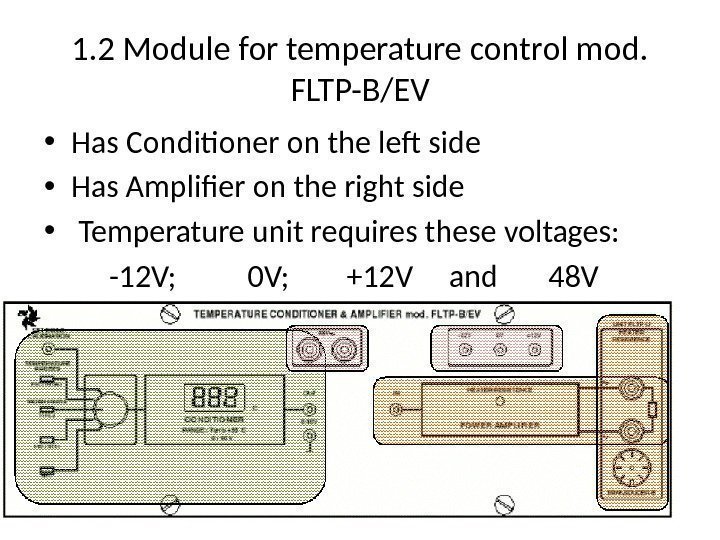 1. 2 Module for temperature control mod.  FLTP-B/EV • Has Conditioner on the