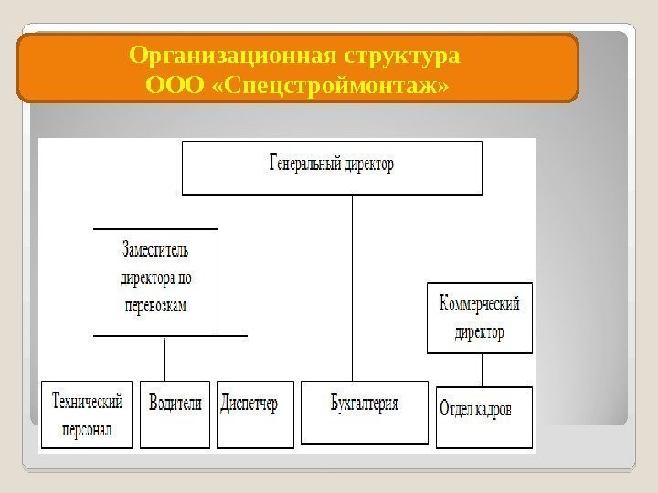Организационная структура ООО «Спецстроймонтаж»  