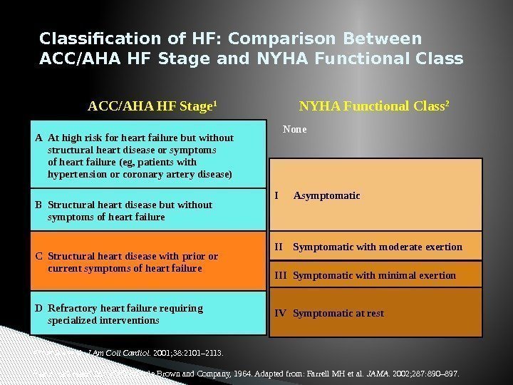 Classification of HF: Comparison Between ACC/AHA HF Stage and NYHA Functional Class 1 Hunt