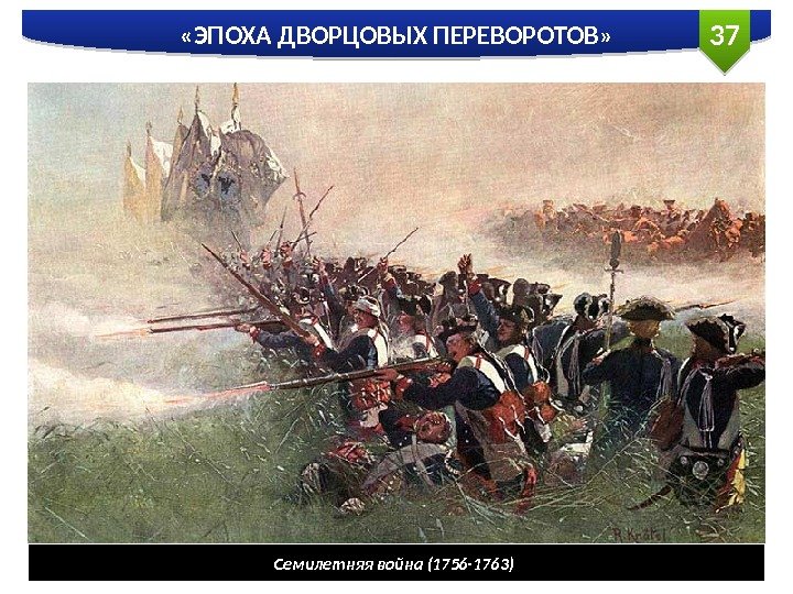 37 «ЭПОХА ДВОРЦОВЫХ ПЕРЕВОРОТОВ» Семилетняя война (1756 -1763)  