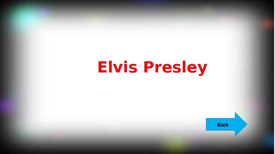 Elvis Presley Back  