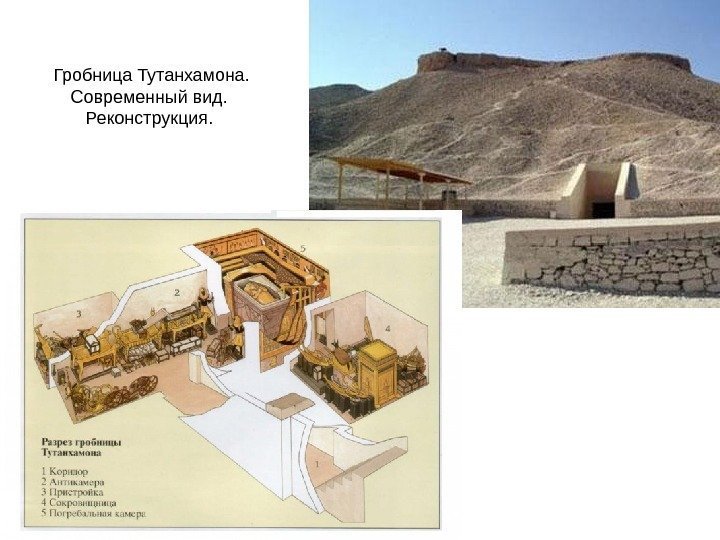 Гробница Тутанхамона.  Современный вид.  Реконструкция.  