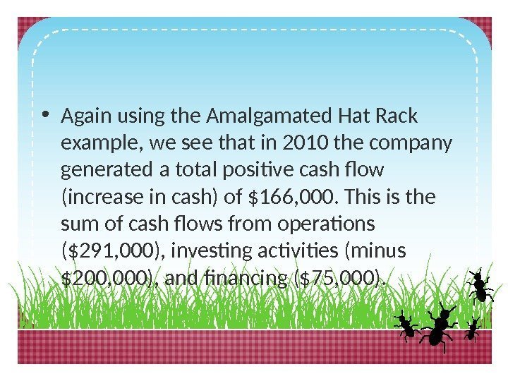  • Again using the Amalgamated Hat Rack example, we see that in 2010