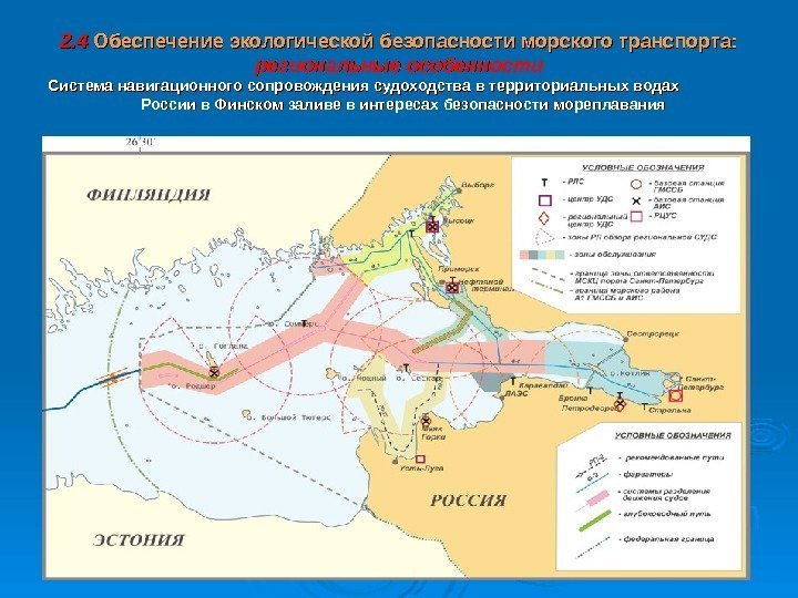 2. 4 Обеспечение экологической безопасности  морского транспорта: региональные особенности  Система навигационного сопровождения