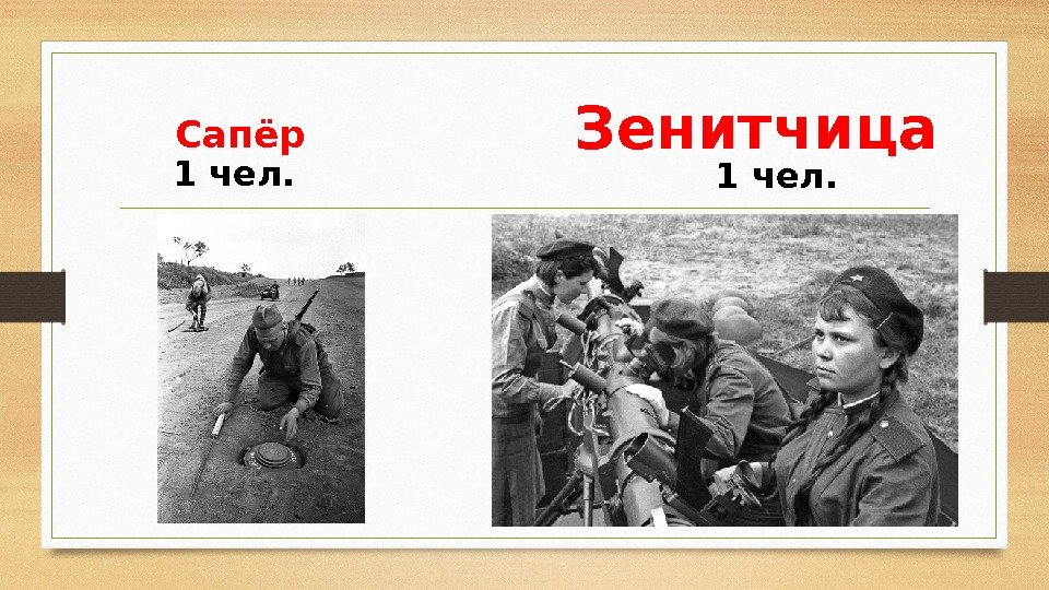 Сапёр Зенитчица 1 чел. 