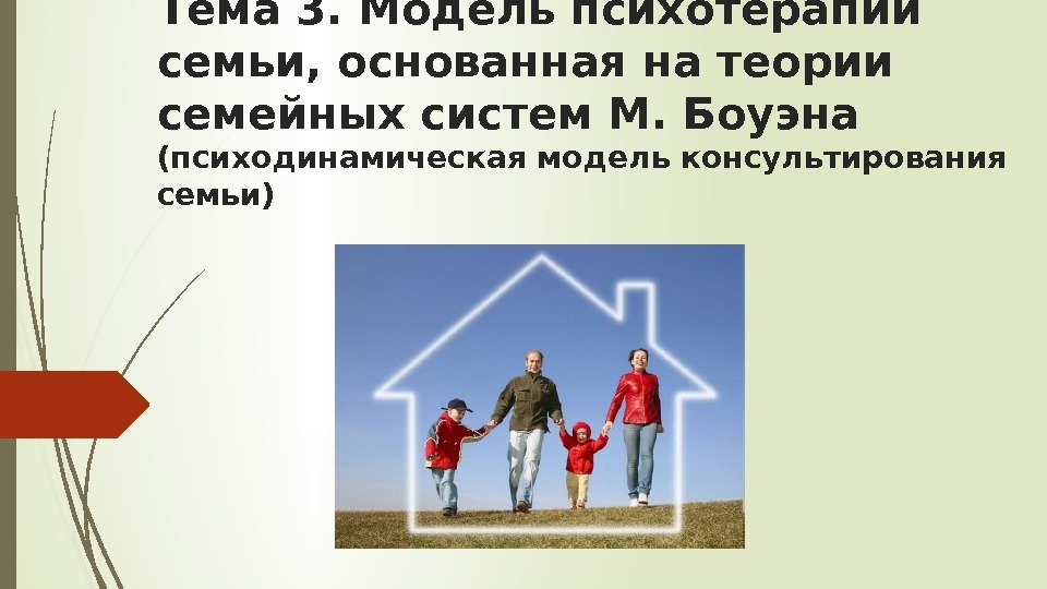 Тема 3. Модель психотерапии семьи, основанная на теории семейных систем М. Боуэна (психодинамическая модель