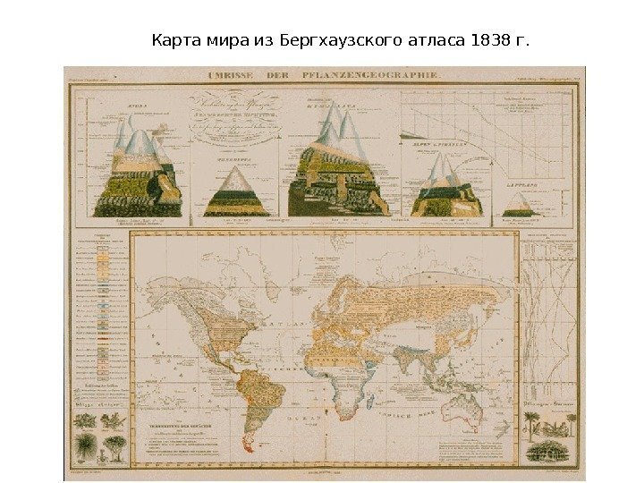 Карта мира из Бергхаузского атласа 1838 г.  