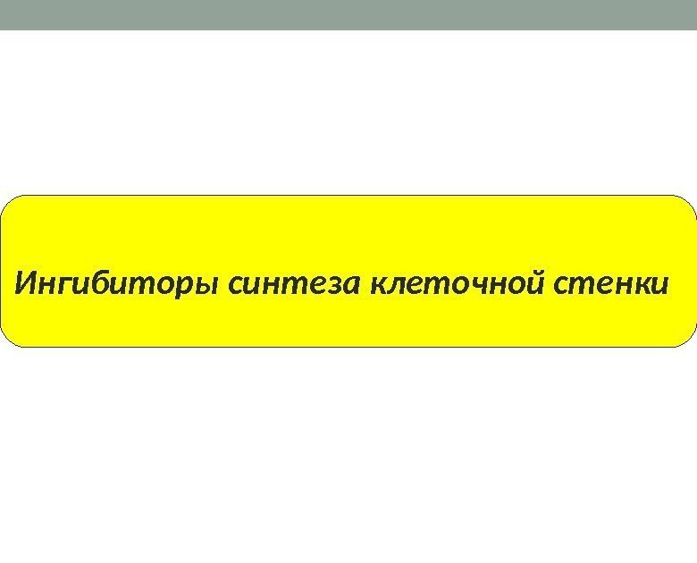 Ингибиторы синтеза клеточной стенки 