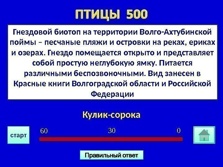 Кулик-сорока. Гнездовой биотоп на территории Волго-Ахтубинской поймы – песчаные пляжи и островки на реках,