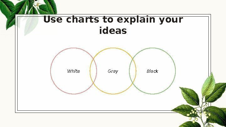Use charts to explain your ideas Gray. White Black 