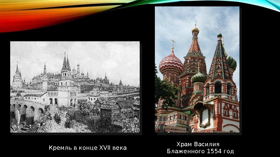 Кремль в конце XVII века Храм Василия Блаженного 1554 год  