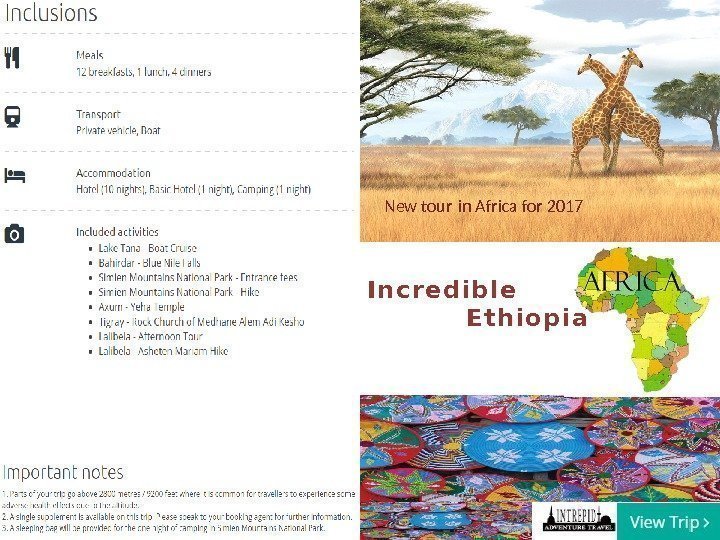 New tour in Africa for 2017 I n c r e d i b
