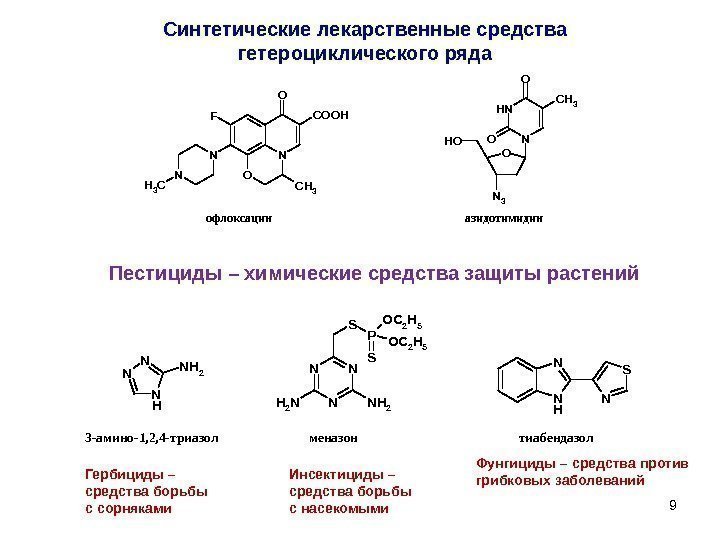 99 Синтетические лекарственные средства гетероциклического ряда O N C H 3 O C O