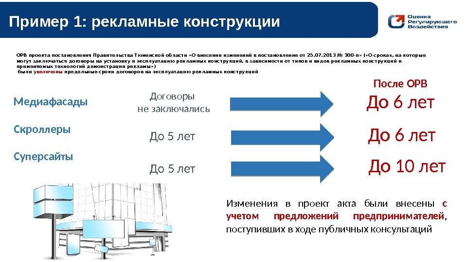 ОРВ проекта постановления Правительства Тюменской области «О внесении изменений в постановление от 25. 07.