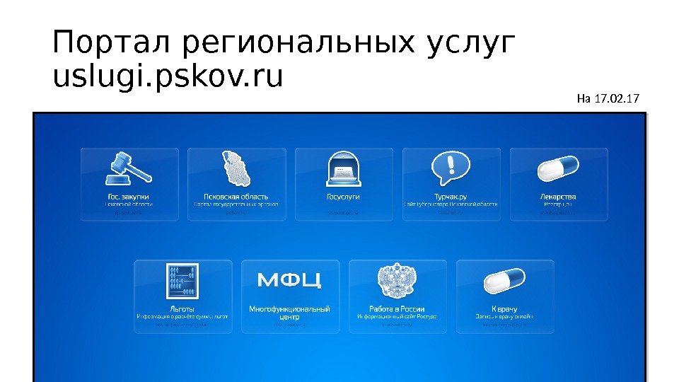 Портал региональных услуг uslugi. pskov. ru На 17. 02. 17 