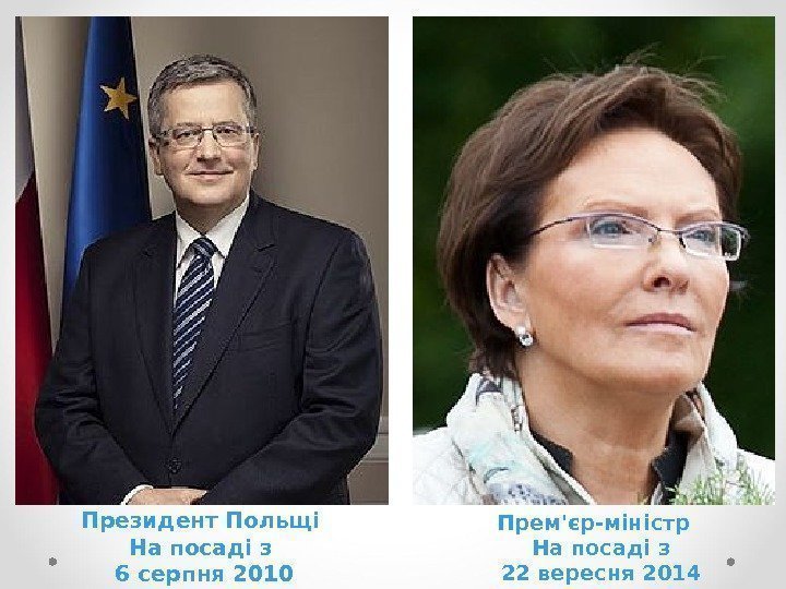 Прем'єр-міністр  На посаді з 22 вересня 2014 Президент Польщі  На посаді з