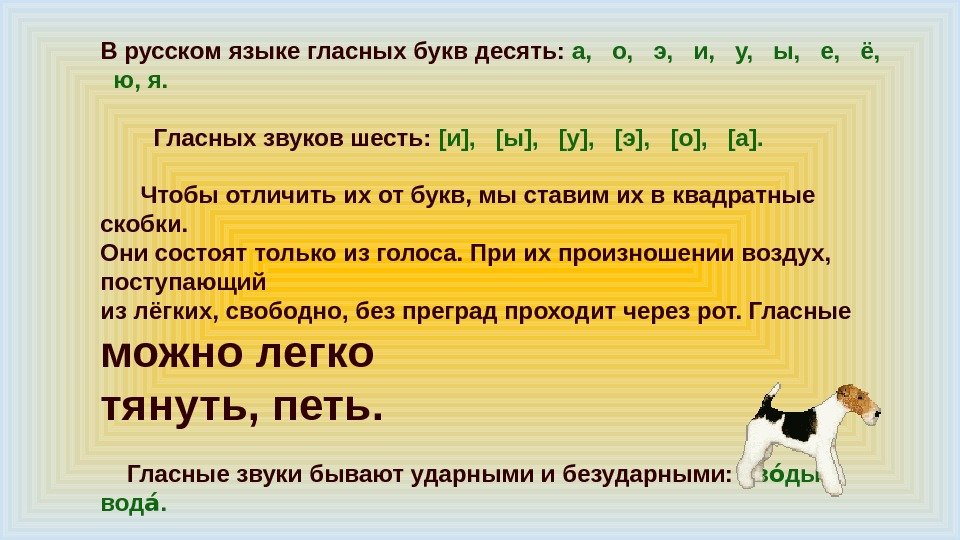 В русском языке гласных букв десять:  а,  о,  э,  и,
