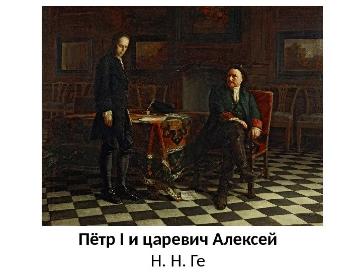 Пётр I и царевич Алексей Н. Н. Ге 