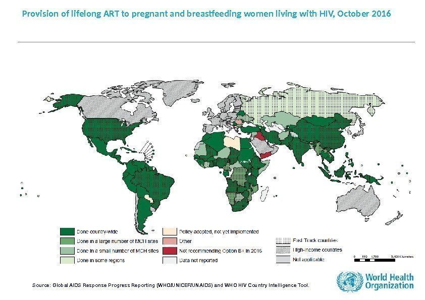 Provision of lifelong ART to pregnant and breastfeeding women living with HIV, October 2016