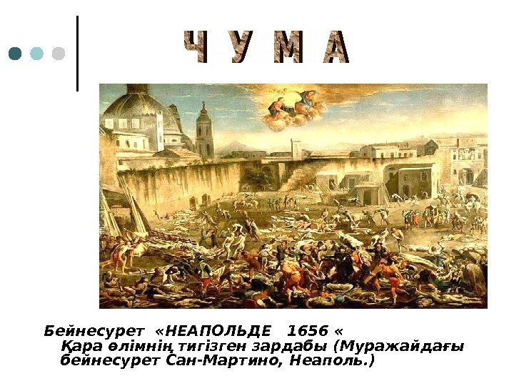 Бейнесурет  «НЕАПОЛЬДЕ  1656 «    Қара өлімнің тигізген зардабы (Муражайдағы