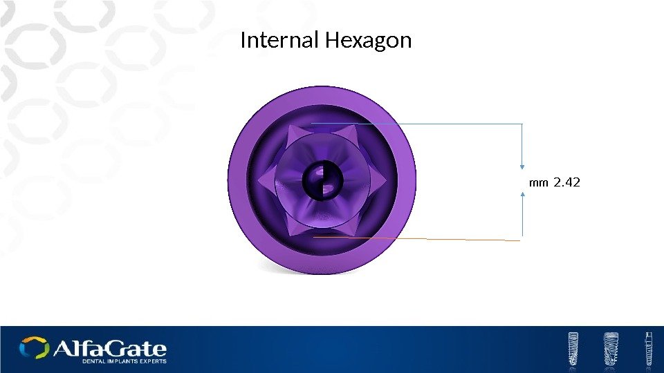 2. 42 mm. Internal Hexagon 