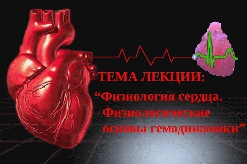   ТЕМА ЛЕКЦИИ: “ Физиология сердца.  Физиологические основы гемодинамики ” 
