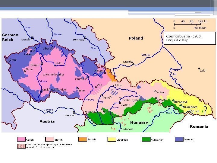  • До складу новоутвореної республіки увійшли: Чехія, Моравія, частина Сілезії,  Словаччина, Закарпатська