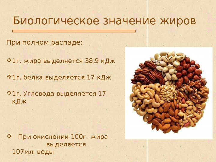 1 г жира выделяется