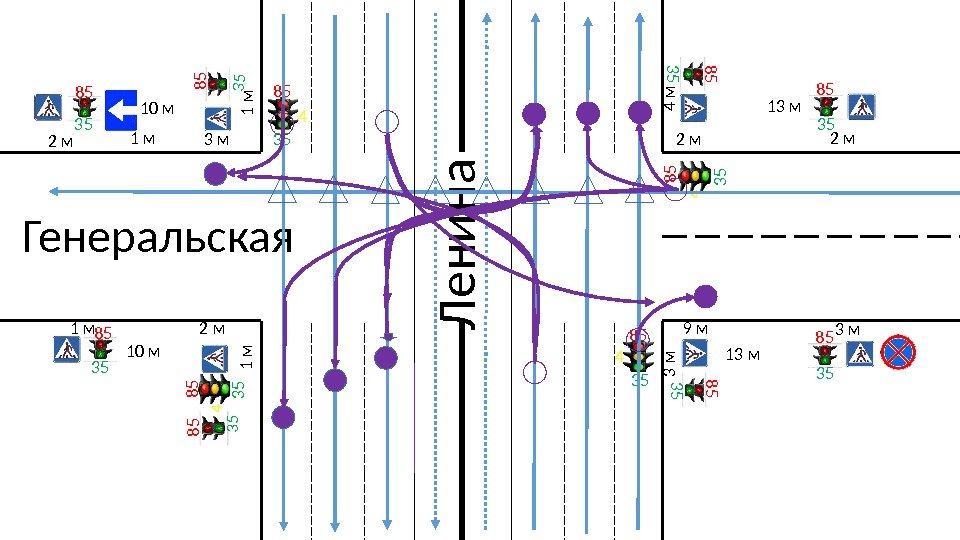 Л е н и н а. Генеральская  3 м 13 м 9 м