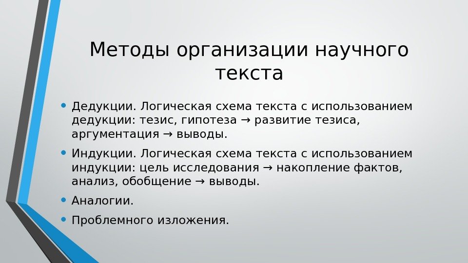 Схема тезис гипотеза развитие тезиса выводы предложения характерна для