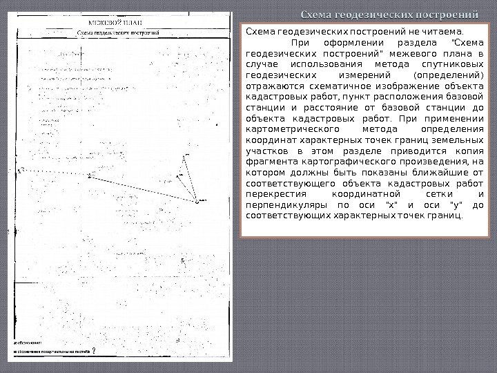   . Схема геодезических построений не читаема    При оформлении раздела