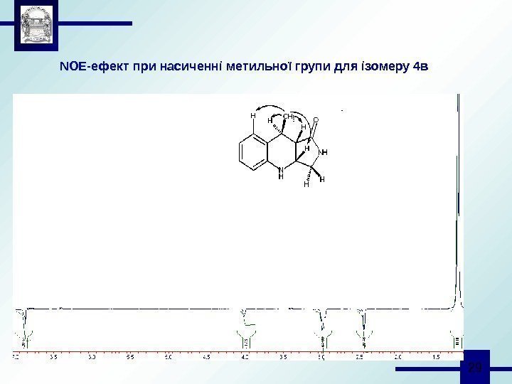  29 NOE- ефект при насиченні метильної групи для ізомеру 4 в 