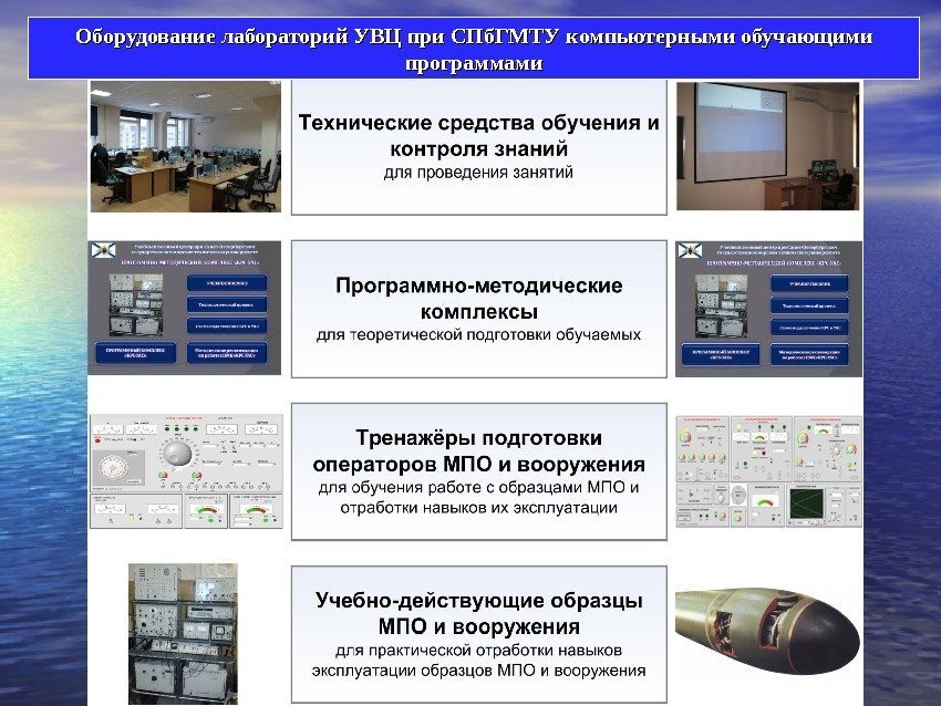 Оборудование лабораторий УВЦ при СПб. ГМТУ компьютерными обучающими программами 