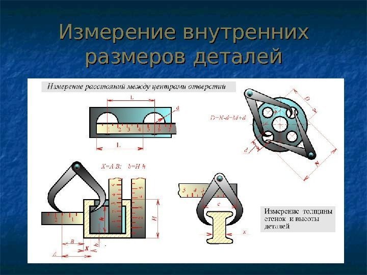 Измерение внутренних размеров деталей 