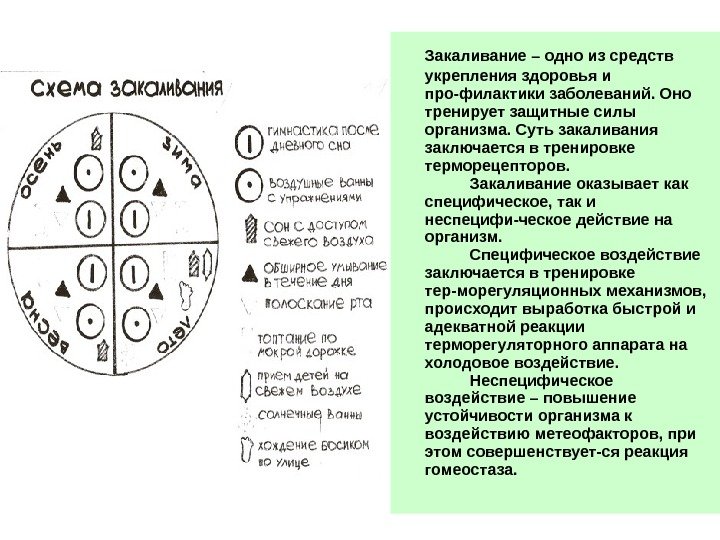 Закаливание – одно из средств укрепления здоровья и про-филактики заболеваний. Оно тренирует защитные силы