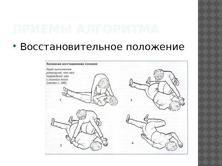 ПРИЕМЫ АЛГОРИТМА Восстановительное положение 