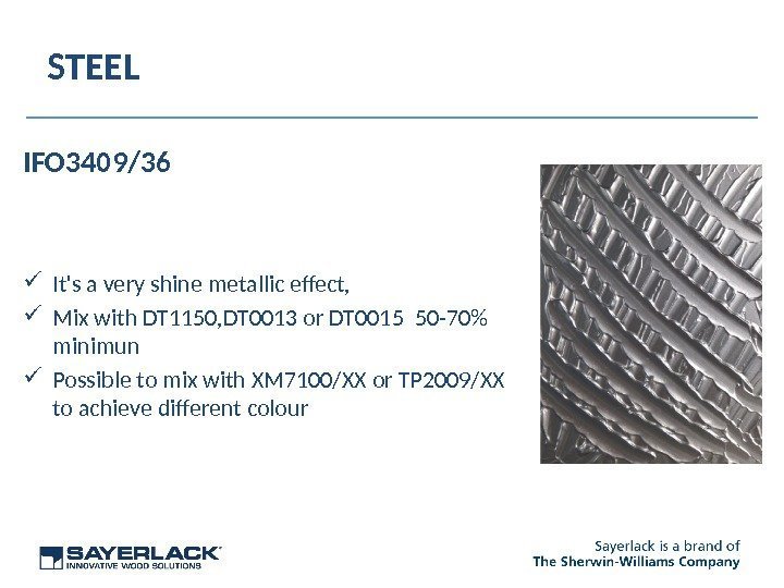STEEL IFO 3409/36 It's a very shine metallic efect,  Mix with DT 1150,