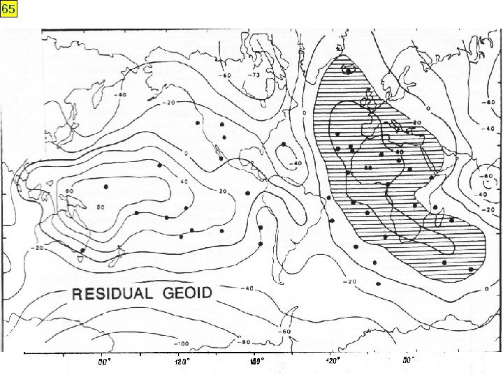 Проекция рельефа ядра на поверхность Земли (по данным глубинной сейсморазведки)65 