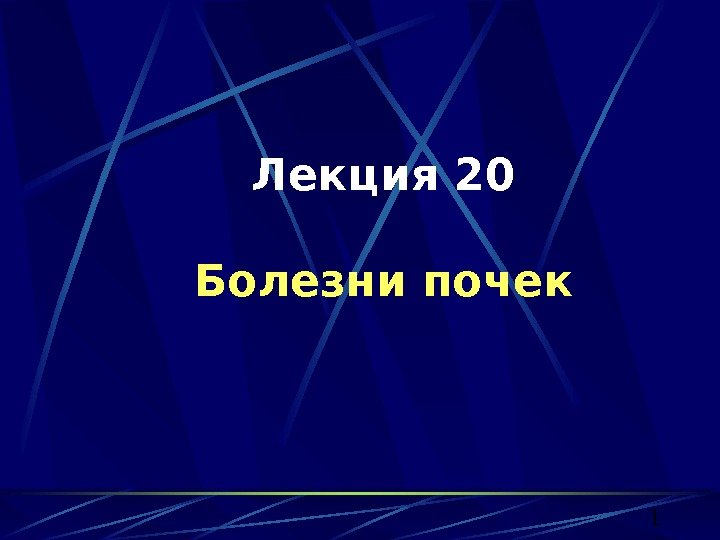 1 Лекция 20 Болезни почек 