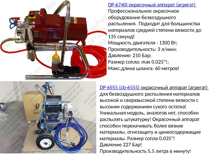 DP-6740 i окрасочный аппарат (агрегат) Профессиональное окрасочное оборудование безвоздушного распыления.  Подходит для большинства