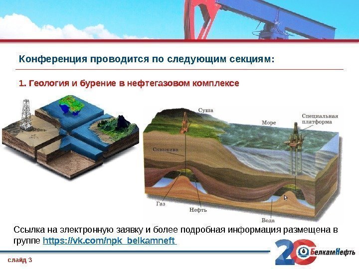 Конференция проводится по следующим секциям: 1. Геология и бурение в нефтегазовом комплексе слайд 3