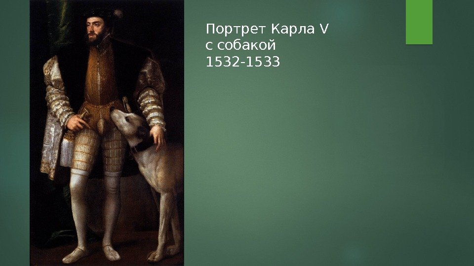 Портрет Карла V с собакой 1532 -1533  