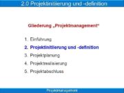 2 0 Projektinitiierung und -definition Projektmanagement 2