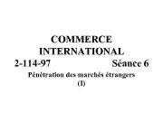 COMMERCE INTERNATIONAL 2 -114 -97 Séance 6 Pénétration