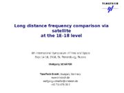 Long distance frequency comparison via satellite at the