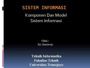 SISTEM INFORMASI Komponen Dan Model Sistem Informasi Oleh